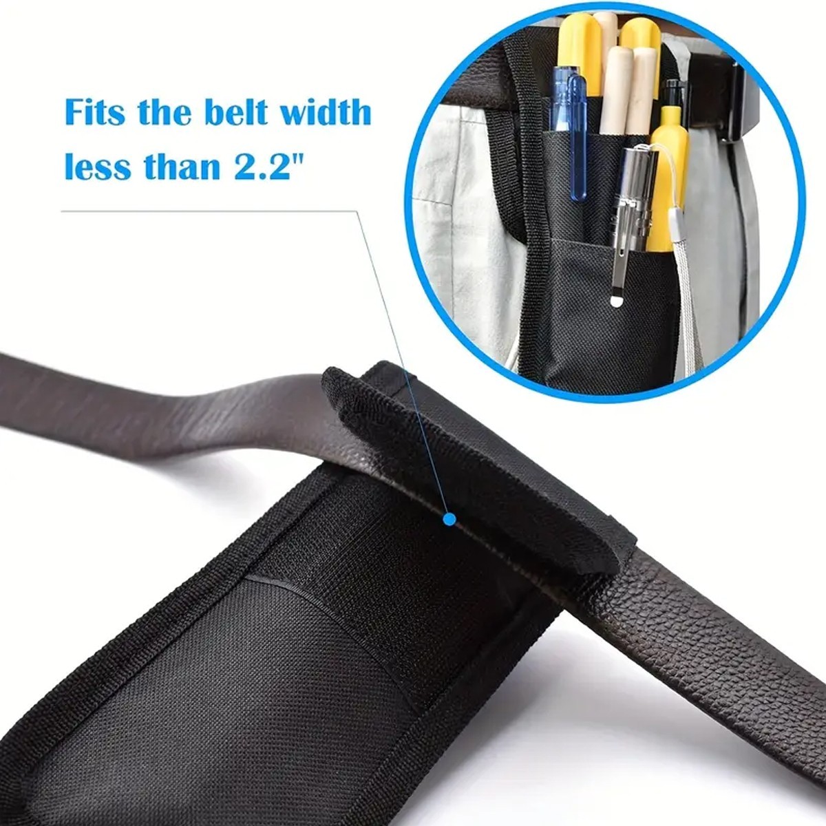2x Black Belt Pen Holder Pocket Protectors for Pens and Pencils Molle Pen Pouch