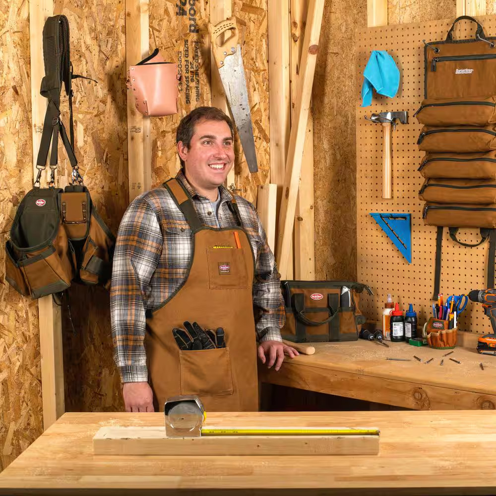 12 In. Gatemouth Tool Bag with Zippered Top and 16 Total Pockets