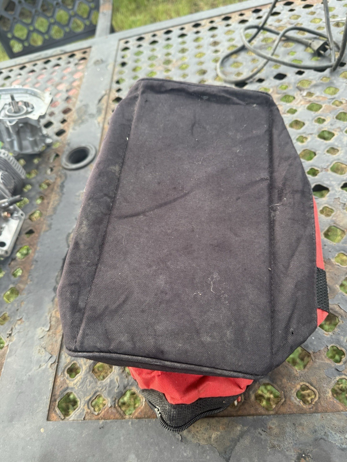 Milwaukee Red/Black Fabric Tool Bag Carry Case w/ Handles, Zipper Closure