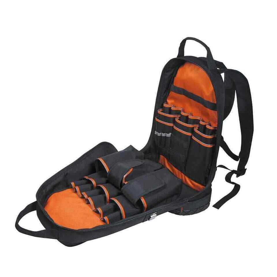 Klein Tools 14 In. Tradesman Pro Tool Bag Backpack 39 Pocket Black Multi Colored