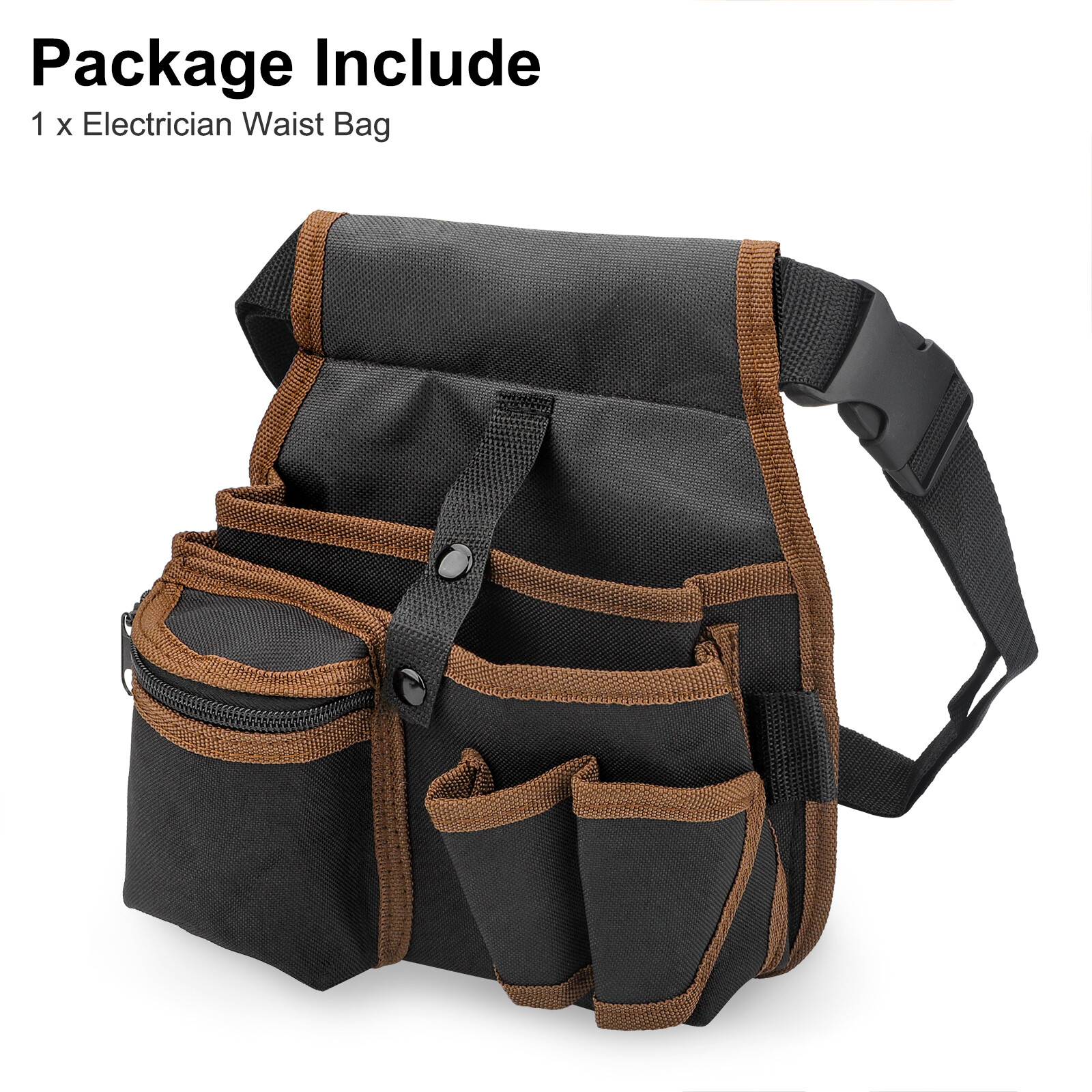 Electrician Waist Pocket Belt Tool Pouch Bag, Hardware Toolkit Work Organizer