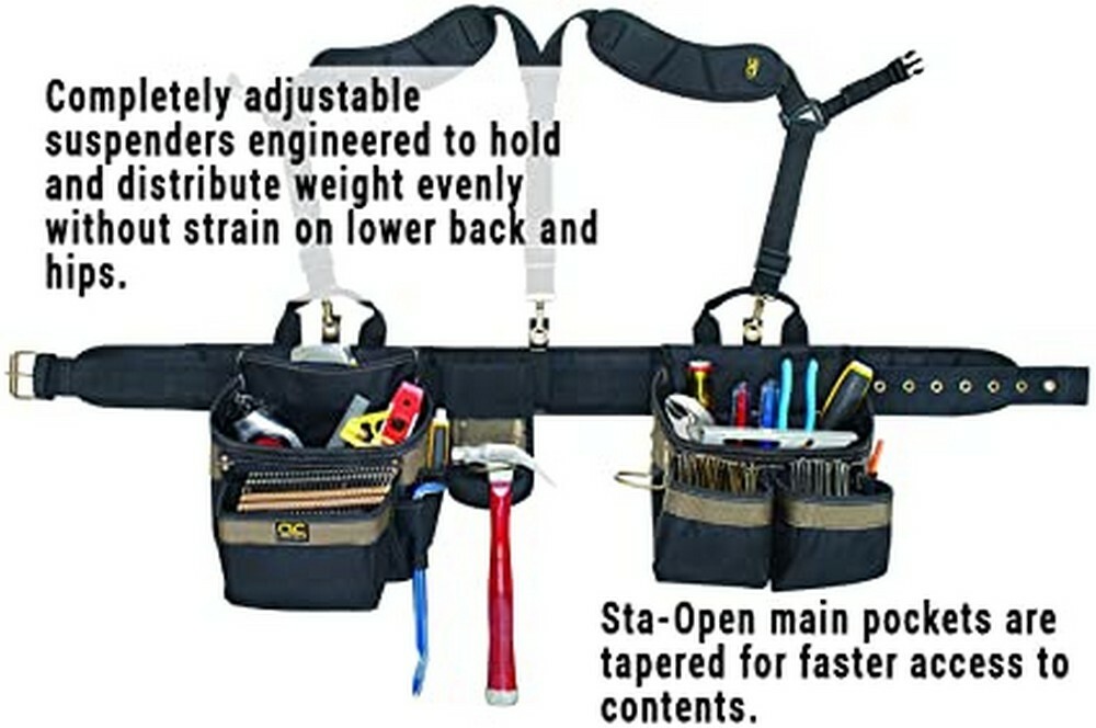 CLC 1614 20 Pocket, Heavy Duty Framers 5 Piece Comfortlift Combo Tool Belt
