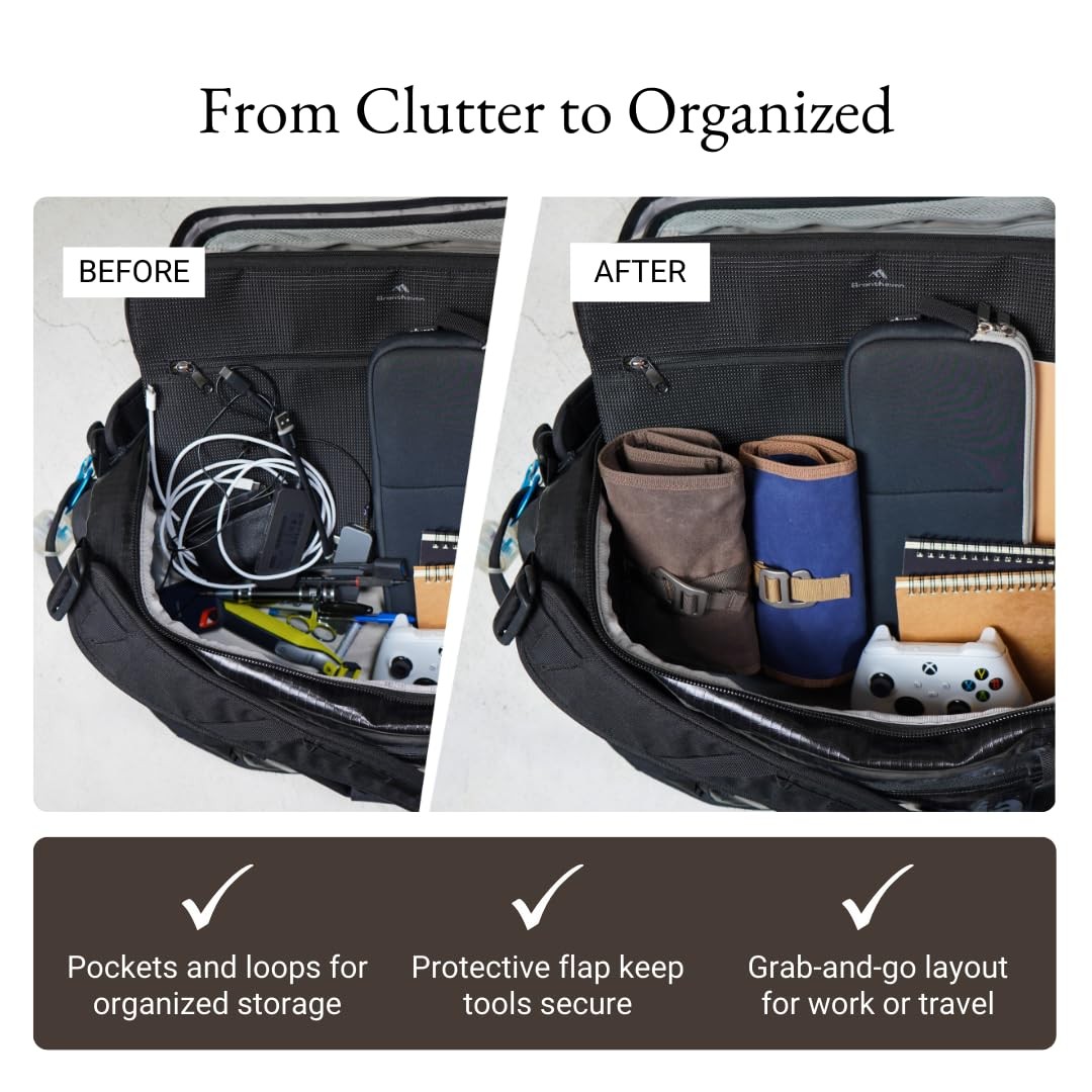 LOCHBY Art & Electronic Organizer EDC Roll-Up Tool Bag Pen Lovers & Tech