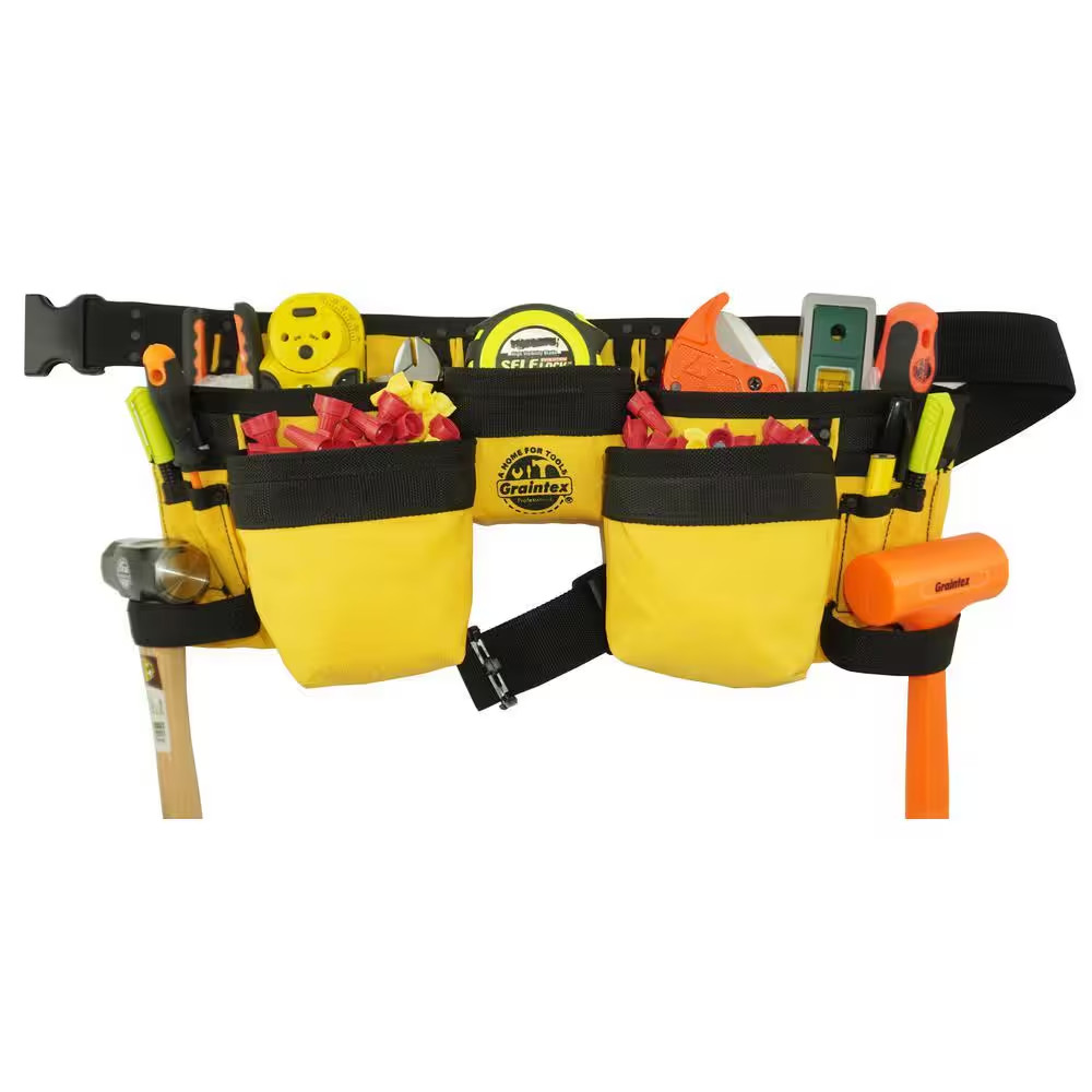 Yellow Canvas 11-Pocket Finisher Tool Apron