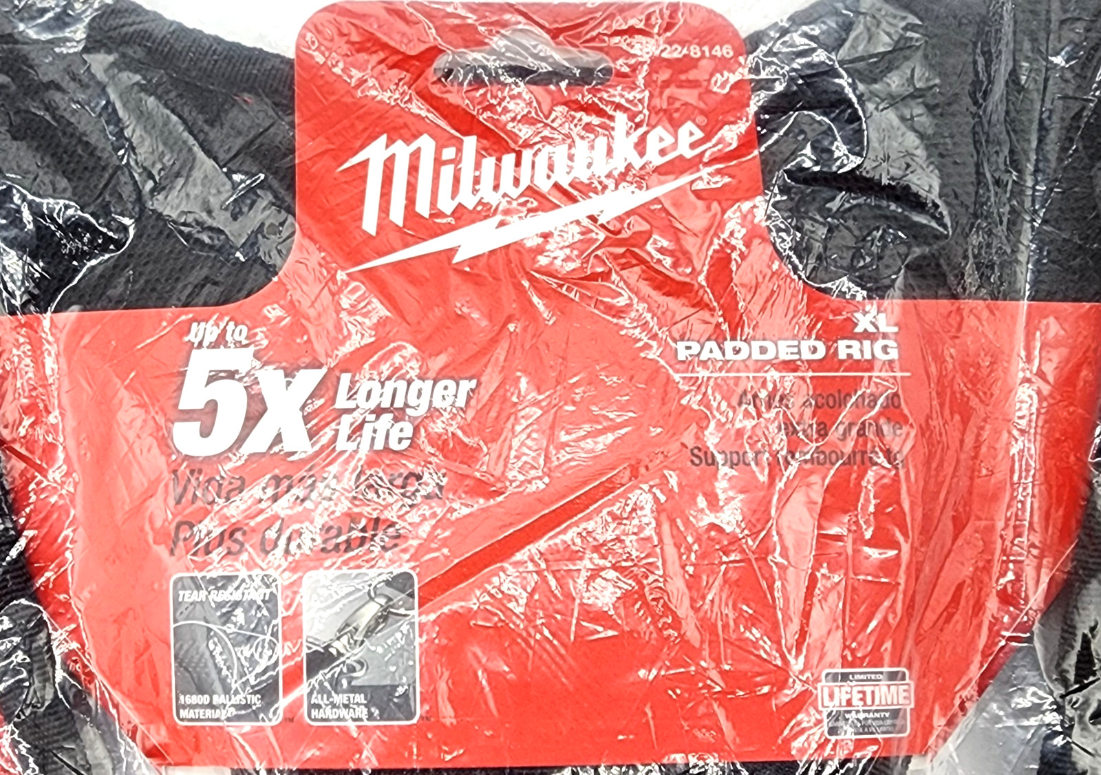 New Milwaukee 48-22-8146 Padded Rig Size XL Red and Black