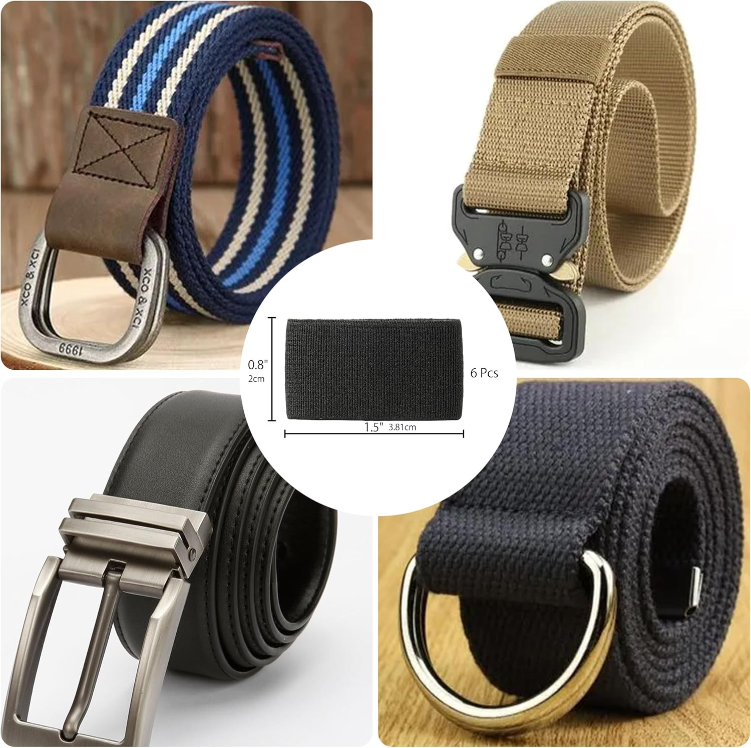 Wisdompro Elastic Belt Keeper, 12 Pcs Loop Keeper for 1″ Backpack Straps or 1 1/