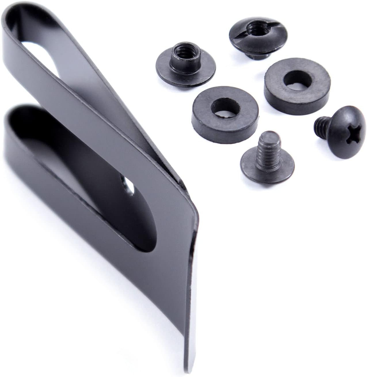 Holstersmith Universal Metal Belt Clip – Fits up to 2.0 Inch Belts – Nickel & Bl