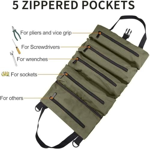XJYWSH TOOL BAG ROLL UP, ROLLABLE CARRYING TOOLBAG, HEAVT DUTY TOOL ORGANIZER