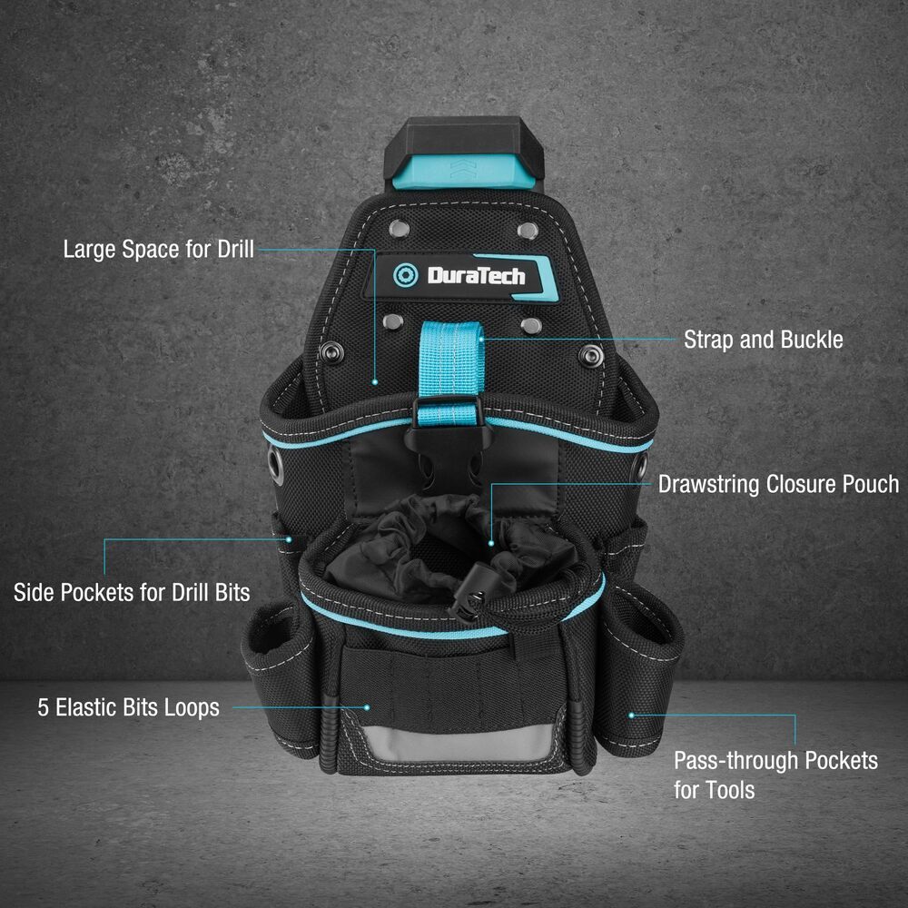 DuraTech Drill Holster with Quick Release Buckle for Electric Drills and DIY Use