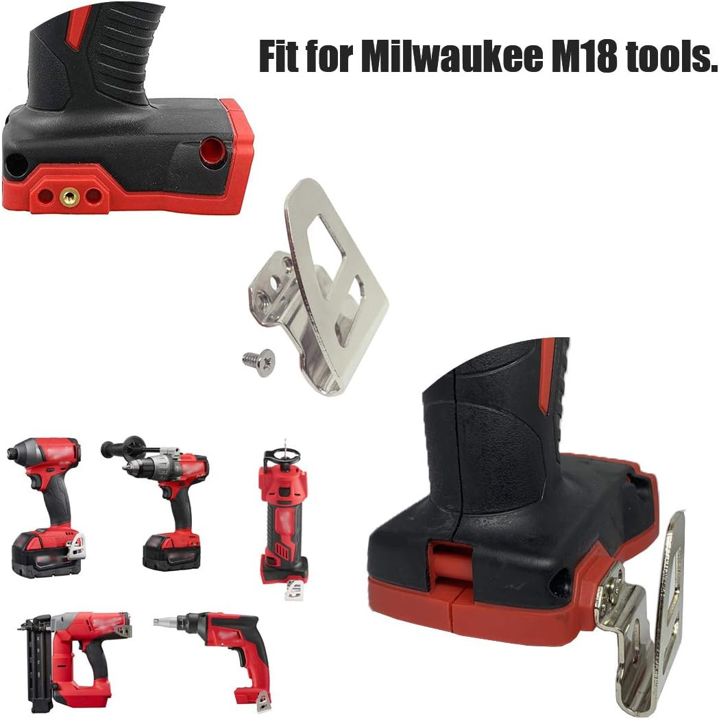Belt Clip Hook Free Screw for Milwaukee Work with M18 Tool Impact Driver Hammer