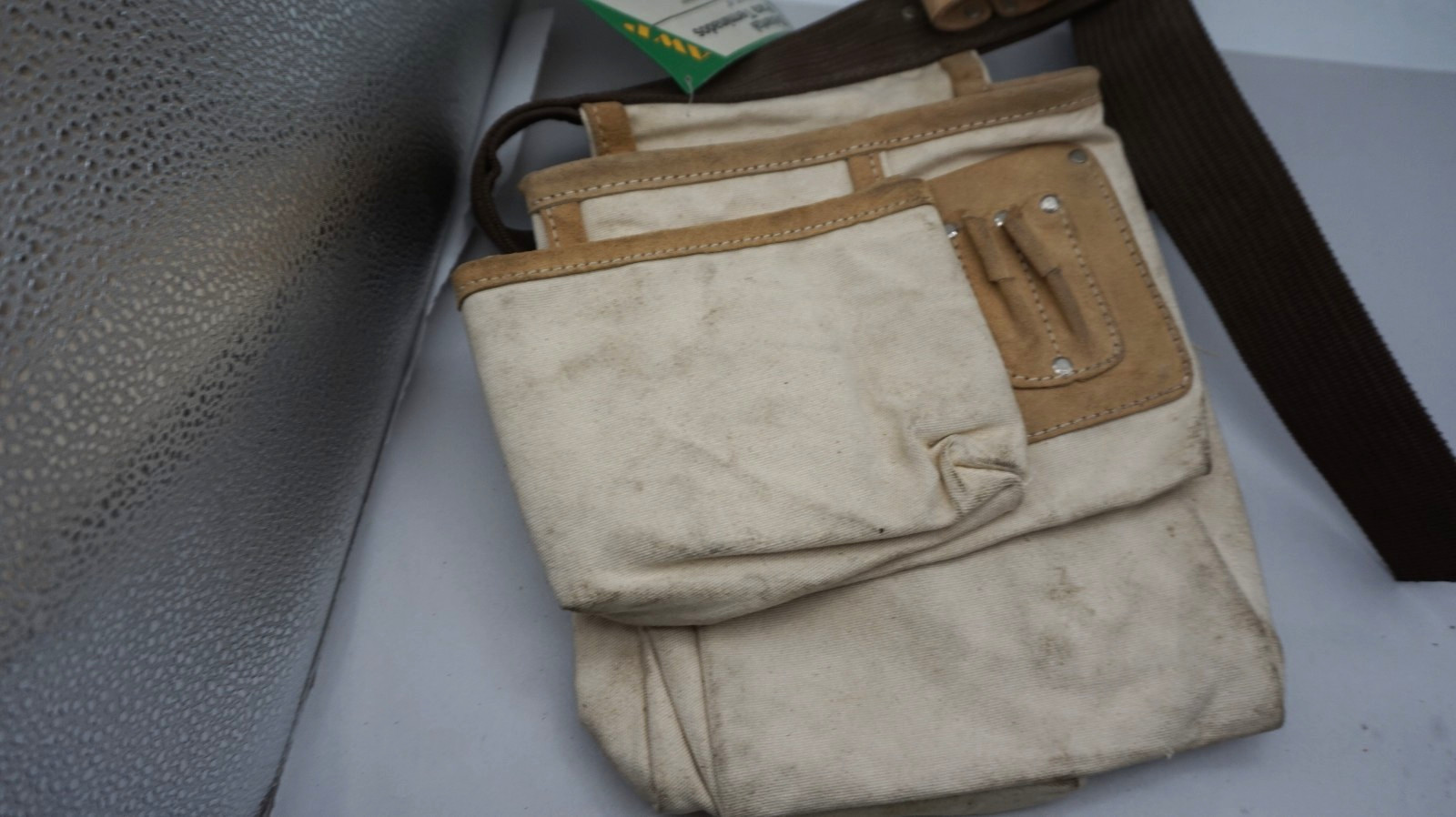 AWP Cotton Canvas Leather Adjustable Work Finisher Tool Belt Pouch Bag New