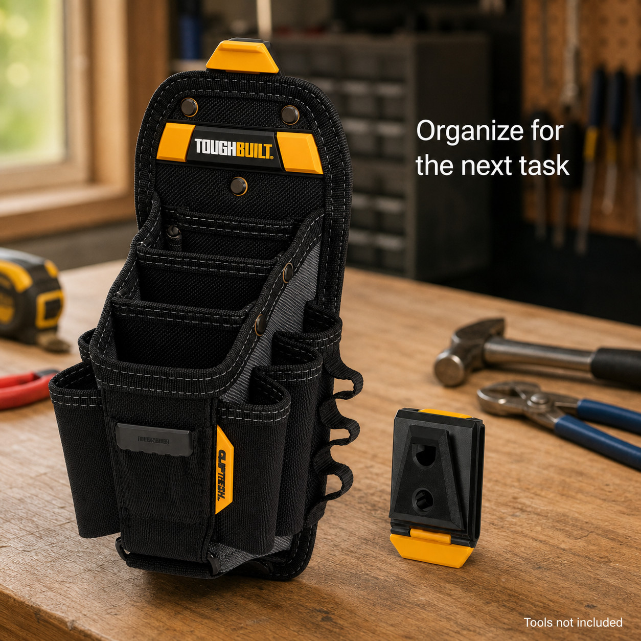 ToughBuilt TB-CT-36-L10 Technician 10-Pocket Tool Pouch ClipTech Hub Belt Bag