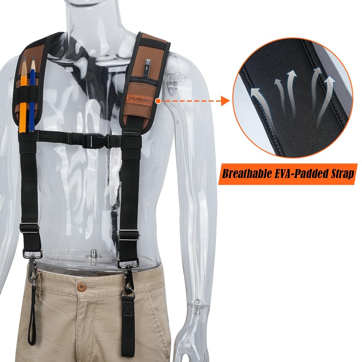 Heavy Duty Tool Belt Suspender Padded RipStop Construction Adjustable Men