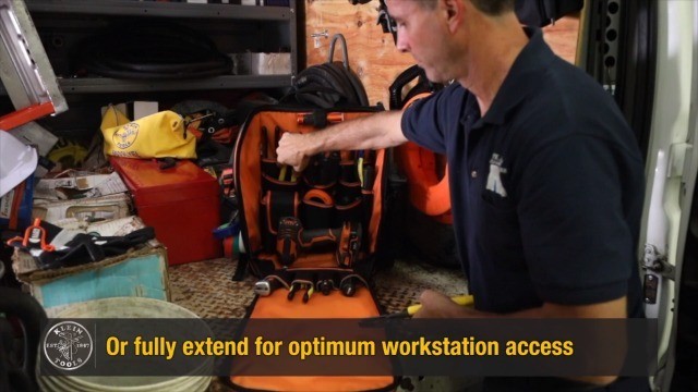 Heavy Duty Tool Bag Backpack, 21 Pocket Organizer, Water Resistant Tradesman Pro