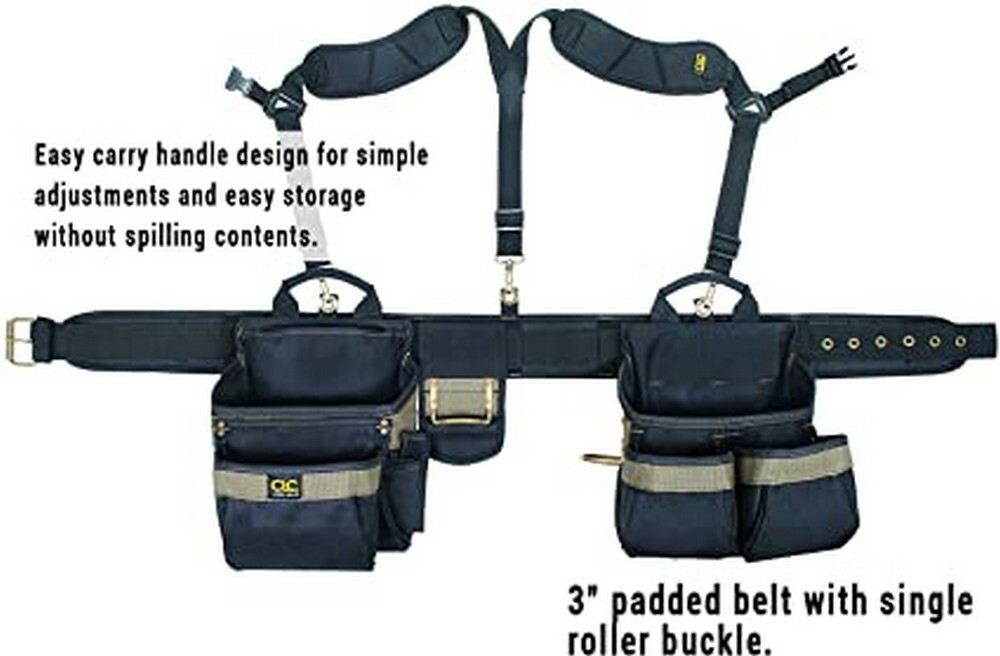 CLC 1614 20 Pocket, Heavy Duty Framers 5 Piece Comfortlift Combo Tool Belt