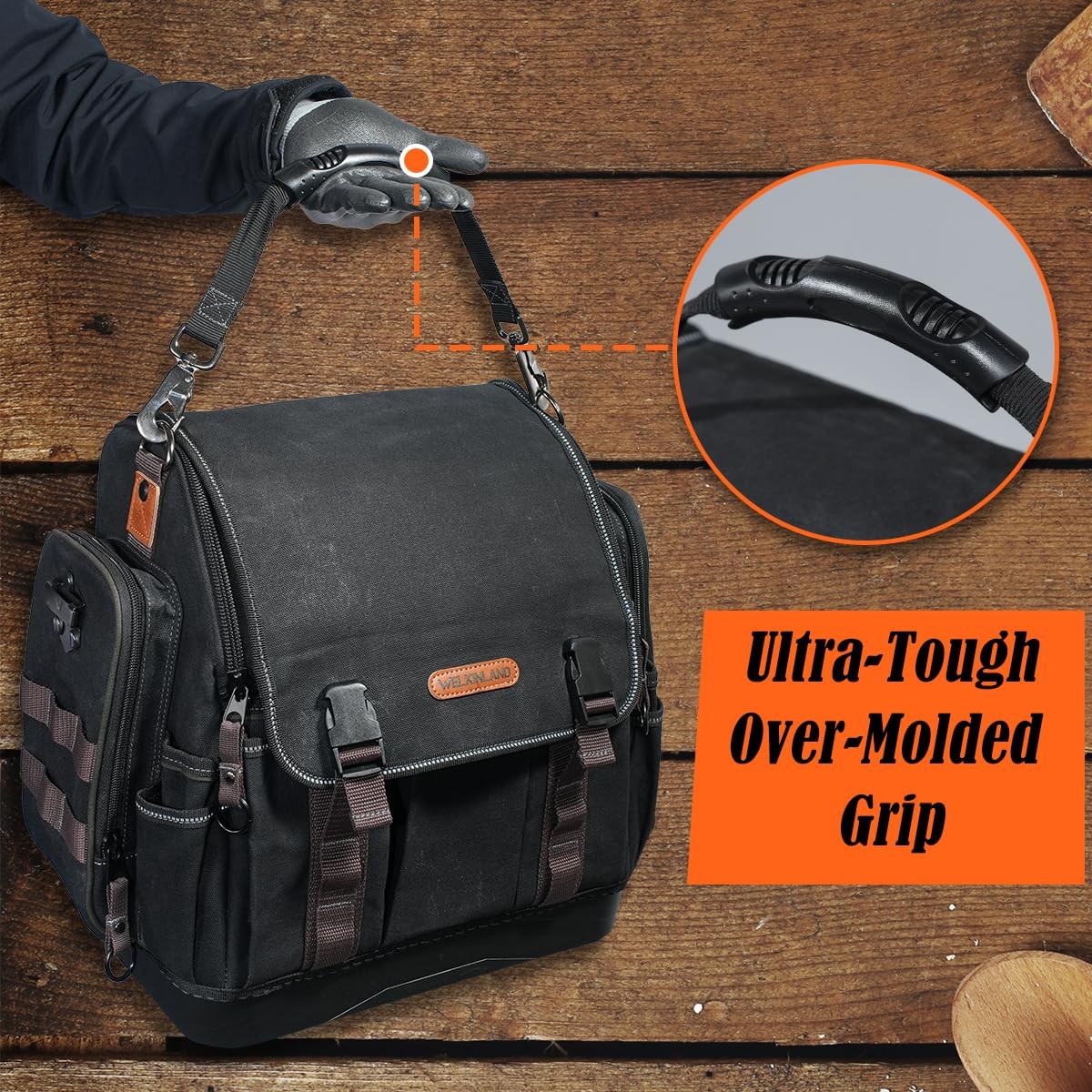 41-Pocket Electrician Tool Bag, 14.5 X 7.8 X 15.3 Inches, Black