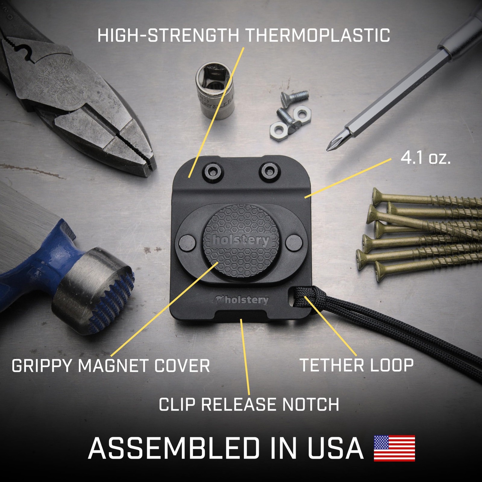 Holstery MagMaster | Magnetic Tool Holder – Strong Clip-On Belt Magnet Holster