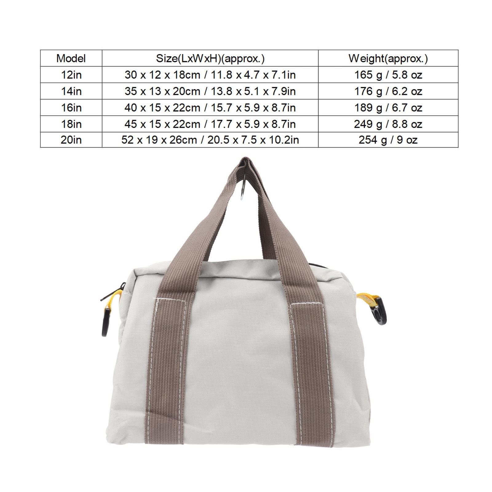 12in / 30.5cm Wide Mouth Tool Bag, Large Capacity Hardware Storage, Pliers