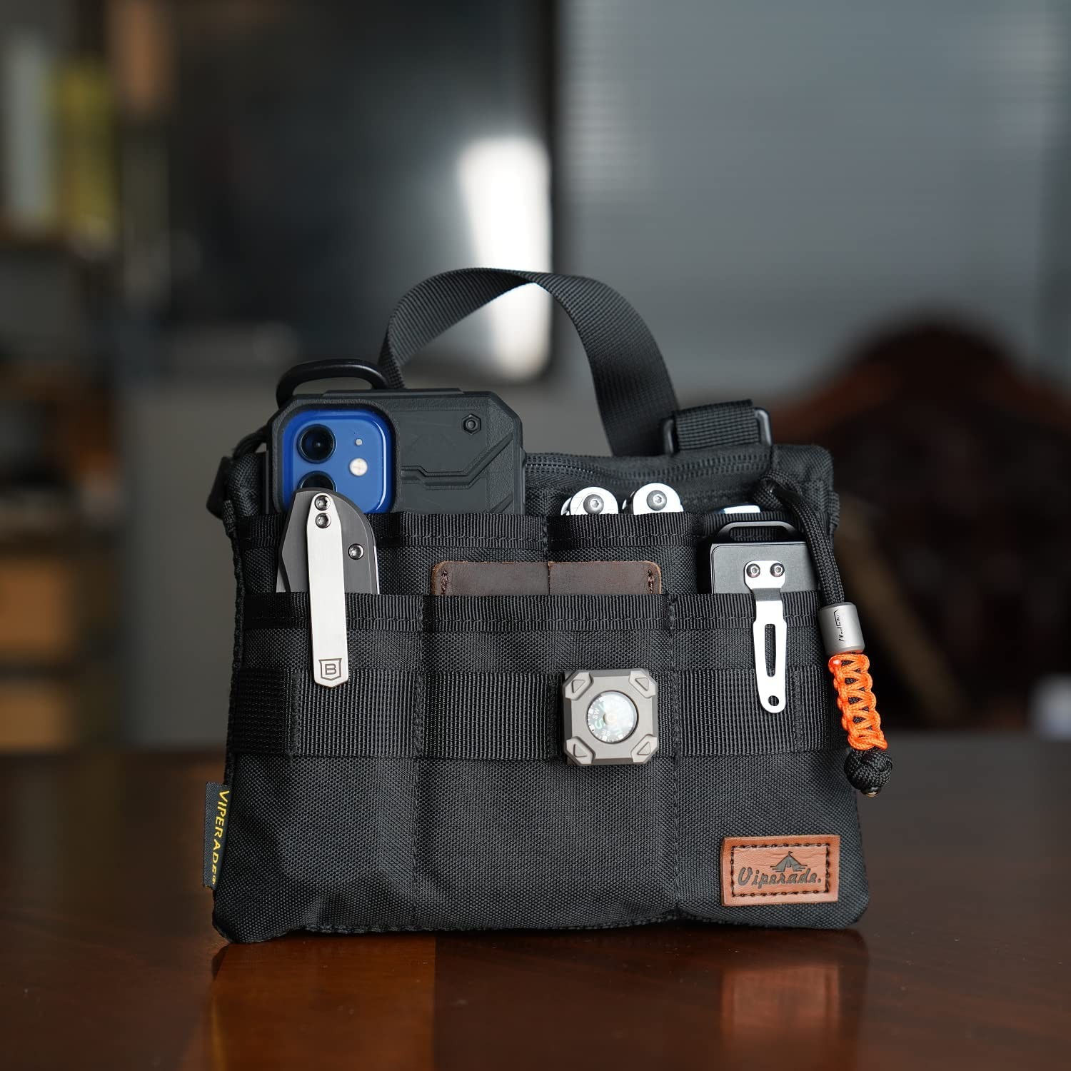 VE5 Slim EDC Pouch with 7 Pockets, Mens Pocket Organizer Multitool Pouch, Min…