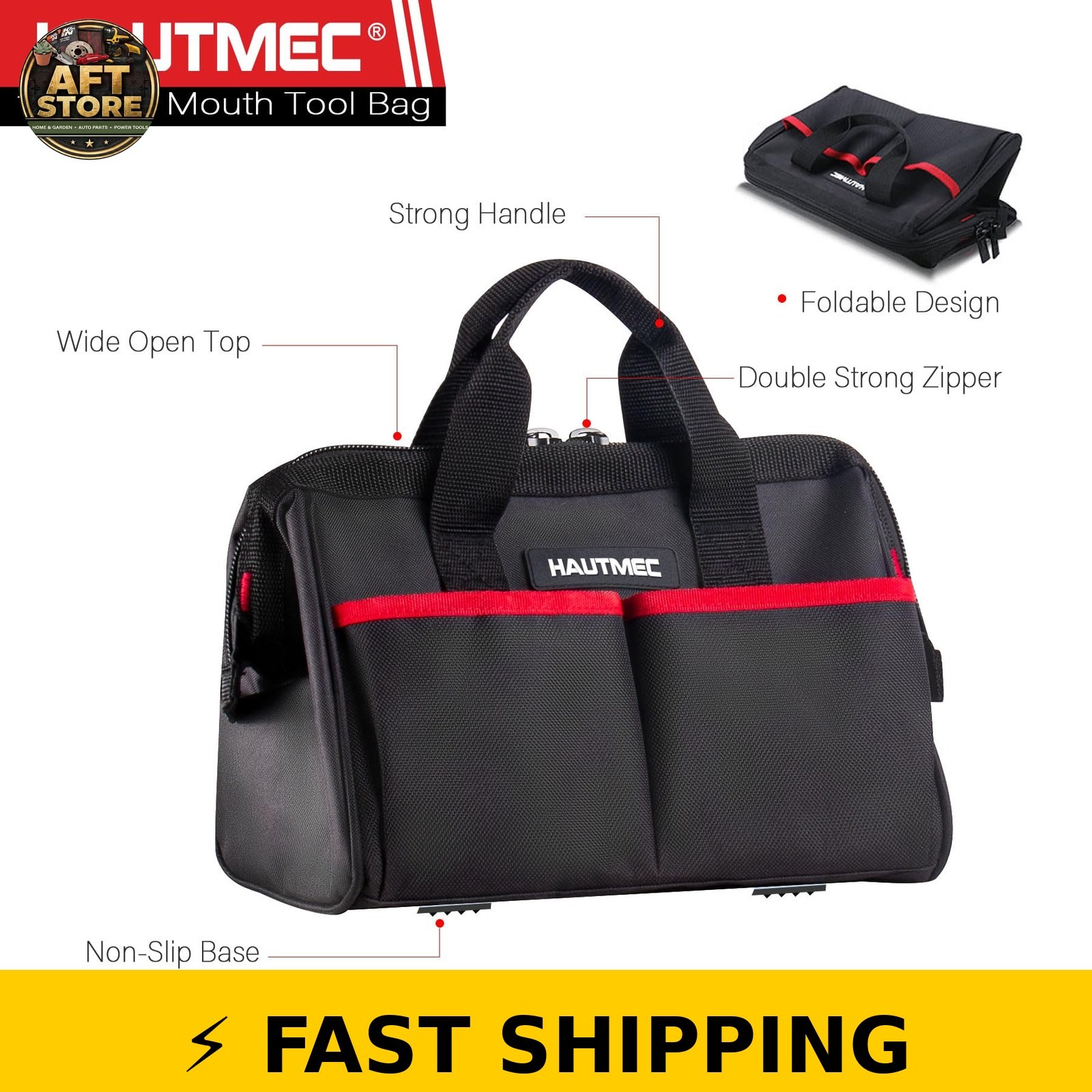 HAUTMEC 3-Piece Rolling Tool Bag Set, Heavy-Duty & Water-Resistant
