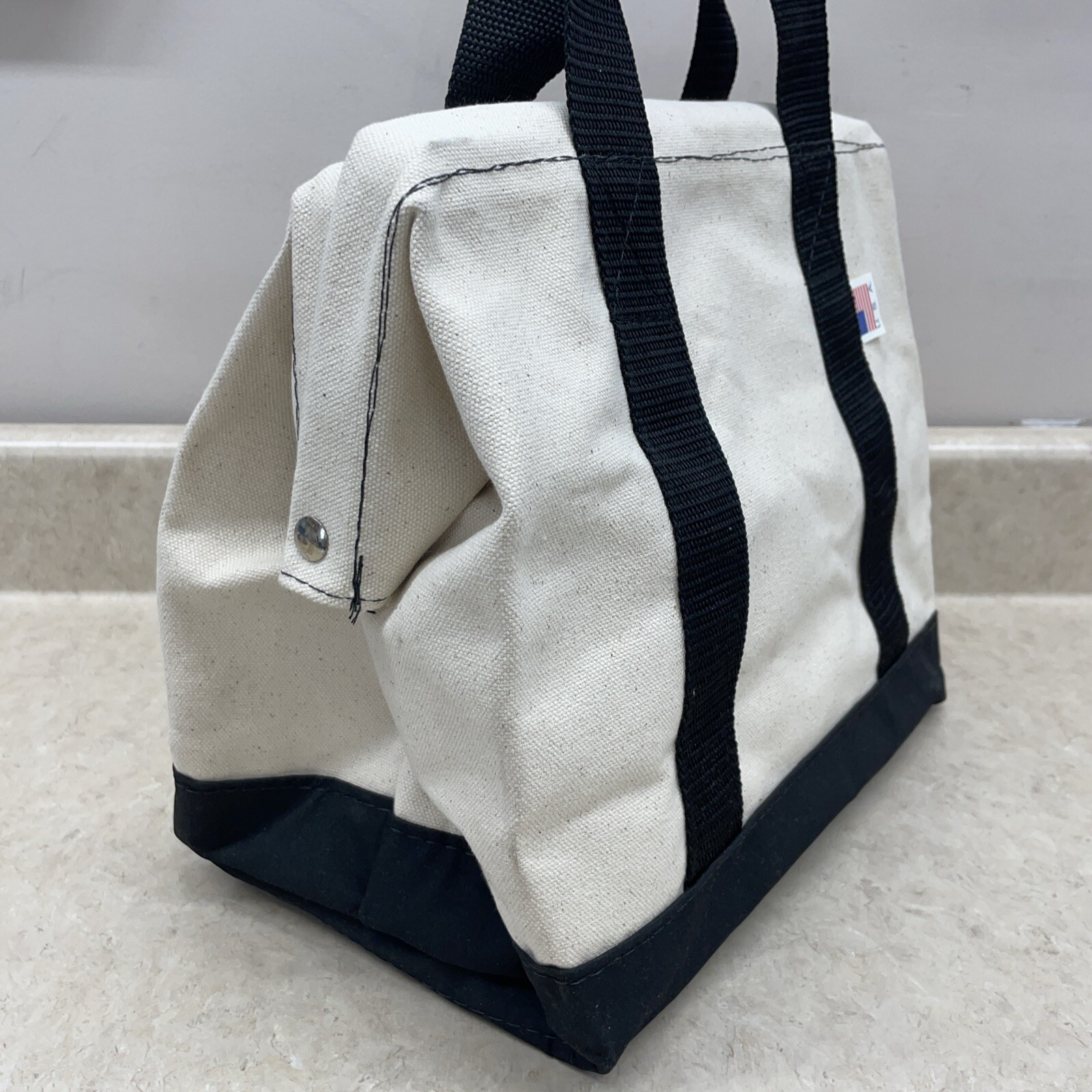 Lot of 2 Estex 2114-12 #8 Canvas Duck Tool Bag With Leather Straps Black & Blue