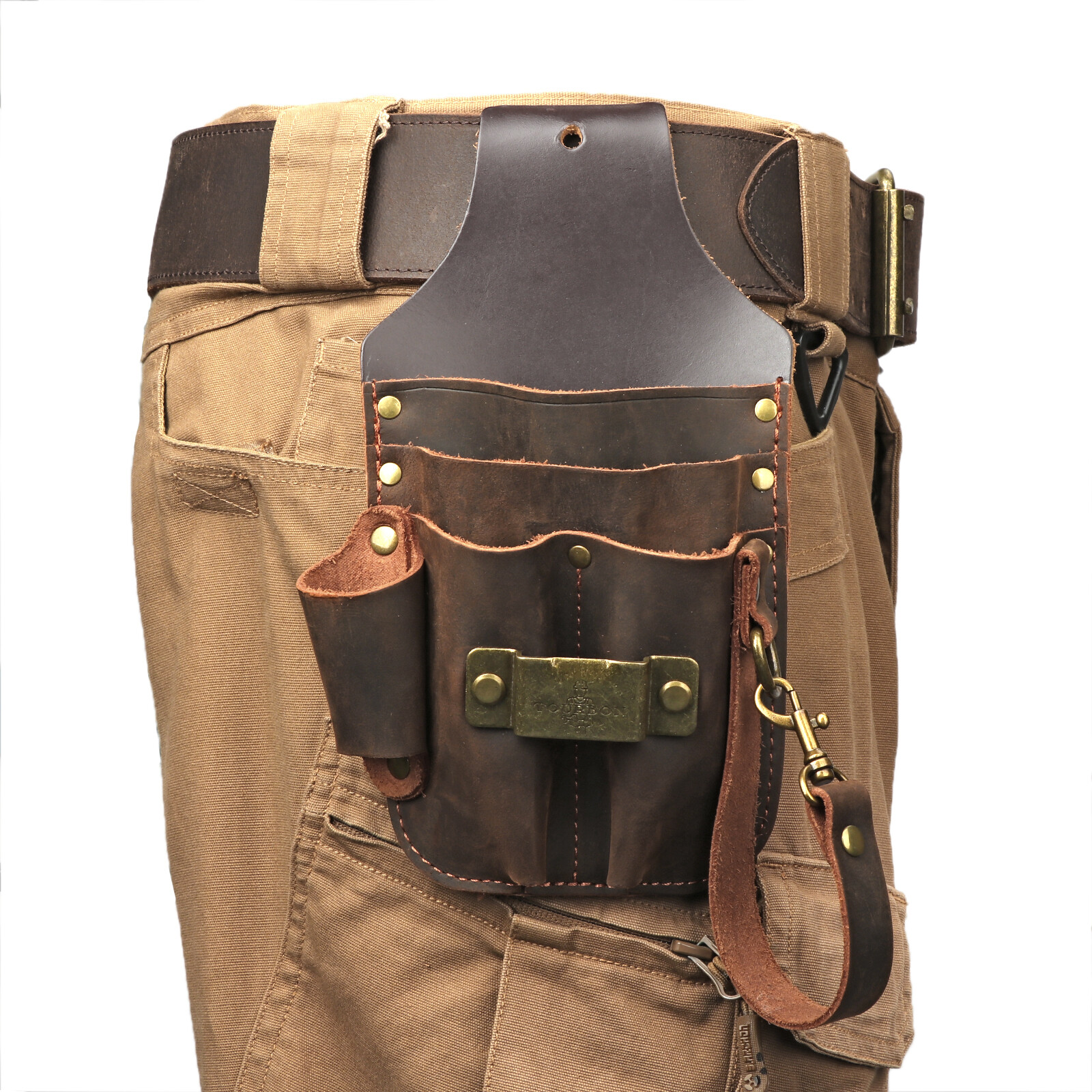 Leather 5 in 1 Tools Holster Electric Tape Thong Plier Pouch Belt Holder-TOURBON