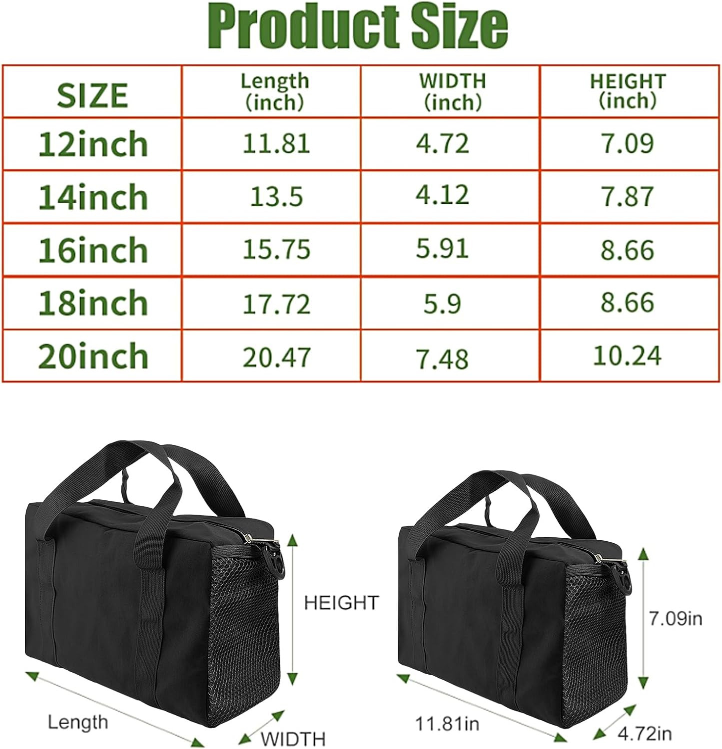 16 Inch Tools Bag, Tool Organizer Tote Bag with Oxford Fabric and Zipper, Tool