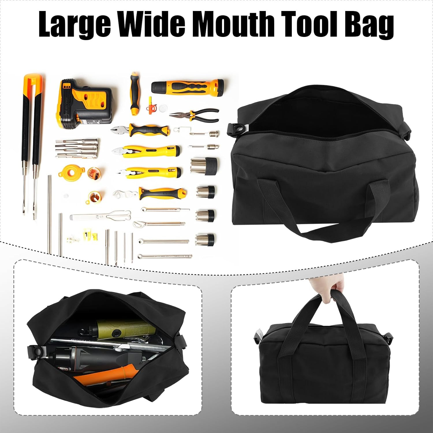 16 Inch Tools Bag, Tool Organizer Tote Bag with Oxford Fabric and Zipper, Tool