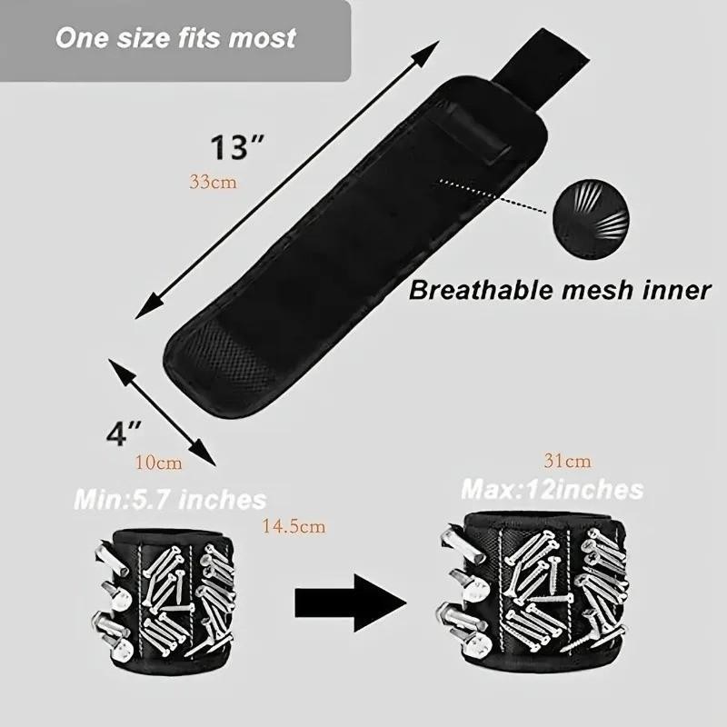 Magnetic Wristband Tool Belt with 15 Strong Magnets for Holder Holding Screws