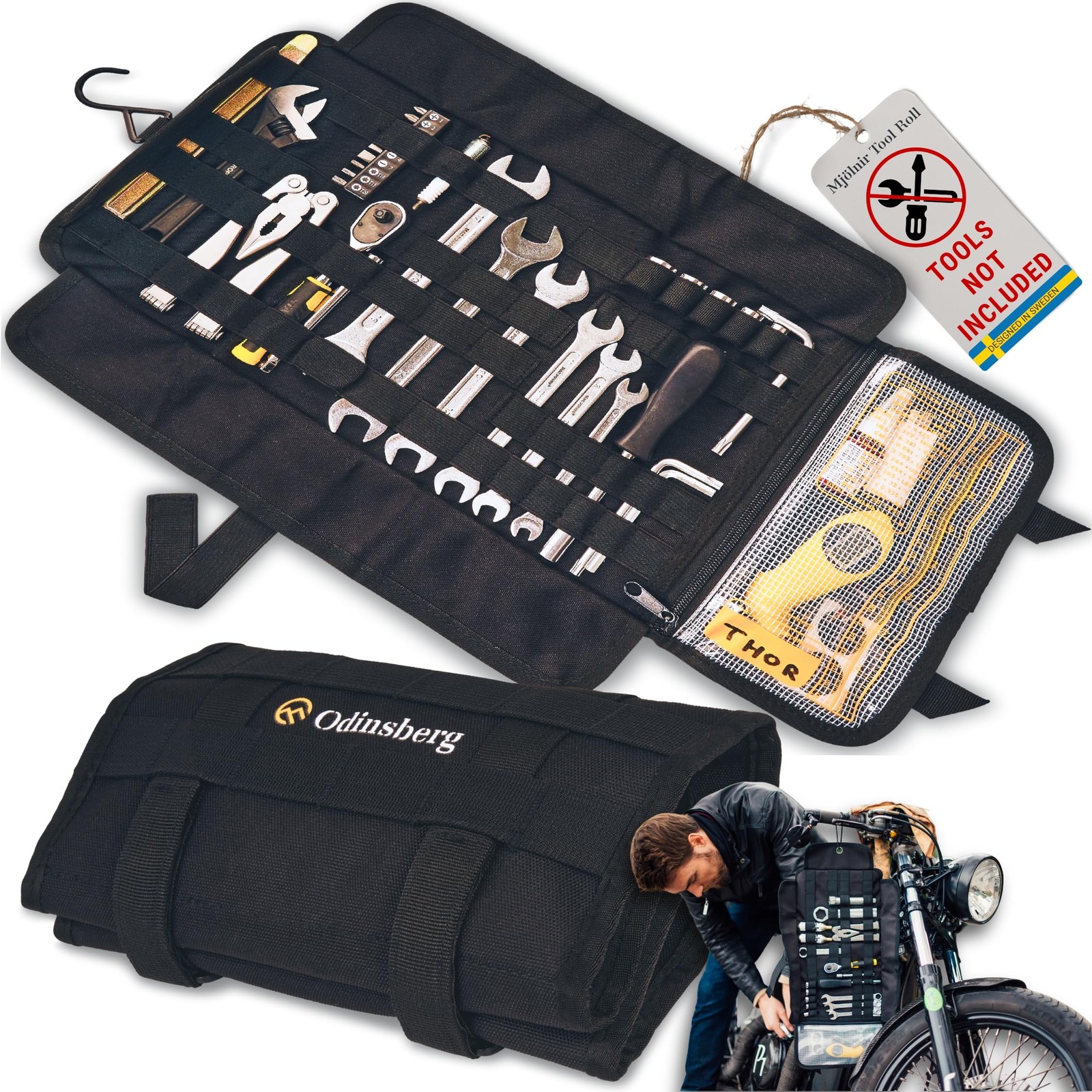TOOL ROLL BAG Wrench Organizer Pouch with Elastic Loops for ATV UTV ODINSBERG