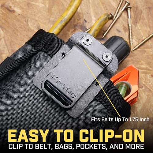 Clip-On Tool Belt Pouch for Electrician, HVAC, Plumber, Carpenter, Contractor –