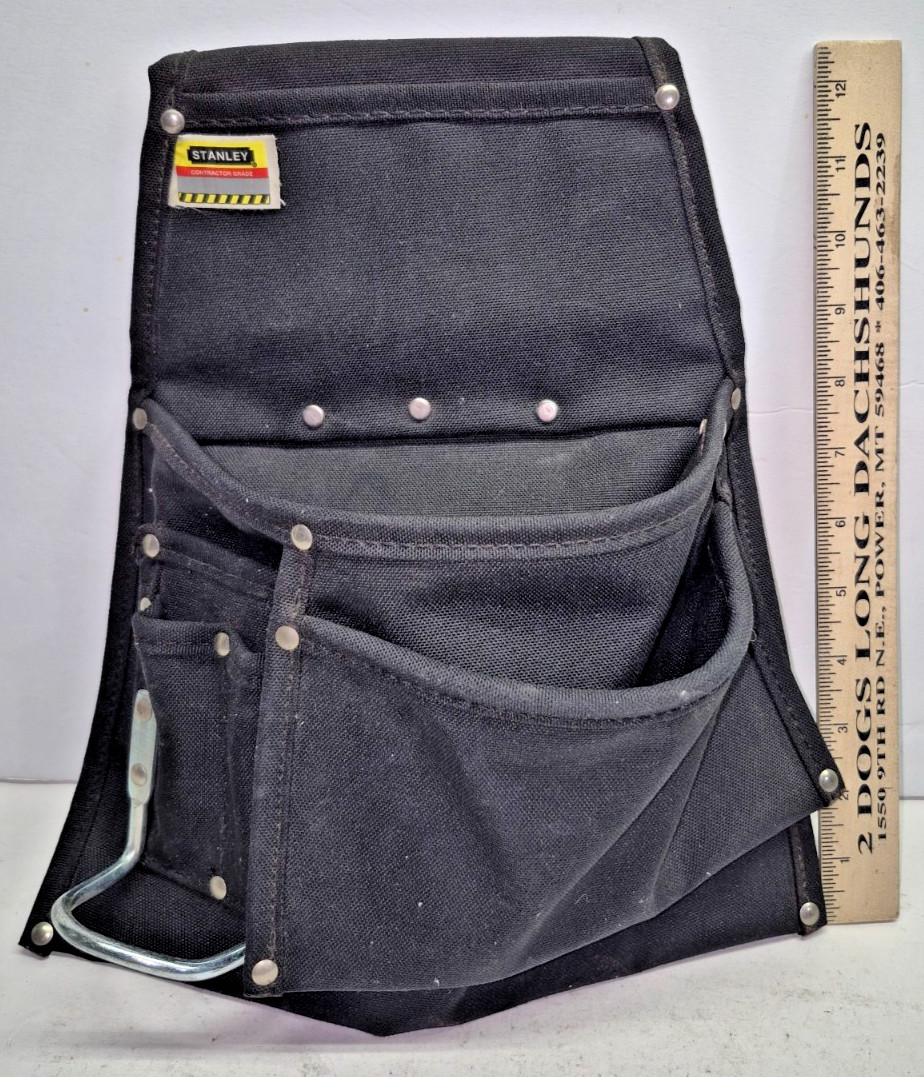 CLC Leather,Canvas Tool Belt With 2 Extra Pouches & Monster Hook Light Use USA