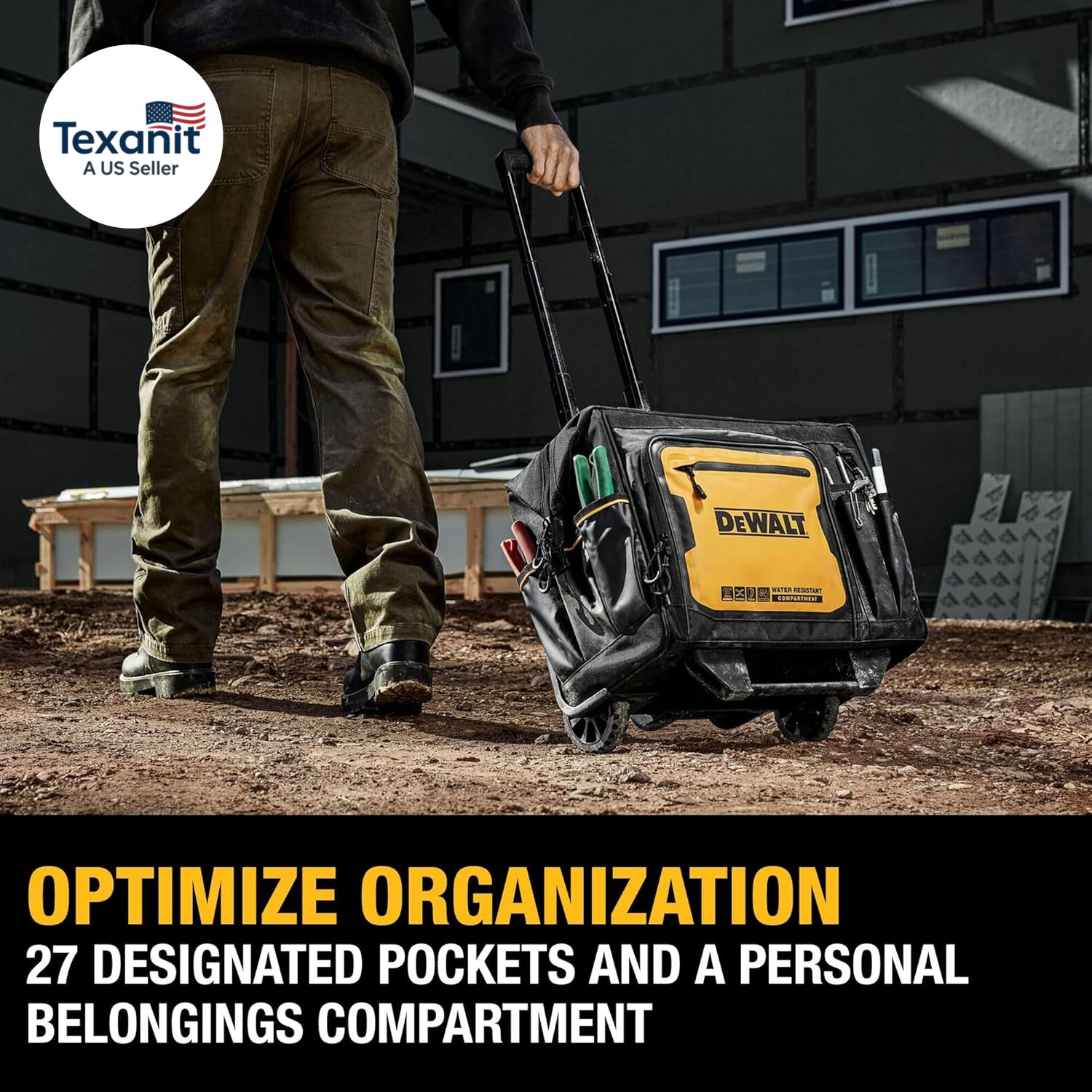 18 Inch Rolling Tool Storage Bag with 27 Pockets (DWST560107)
