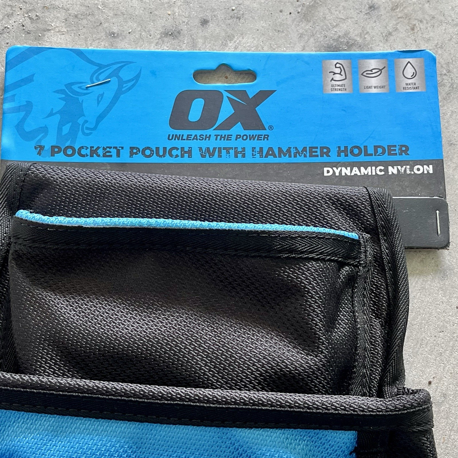 OX Tools Dynamic Nylon 7 Pocket Tool Pouch with Hammer Holder