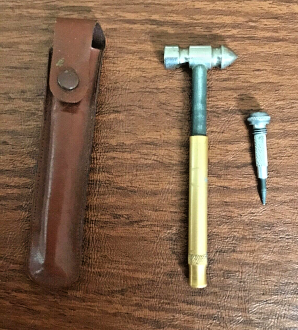 ARTAMOUNT Small Leather Hammer & Chase Hammer w/ Hole Punch in Leather Pouch