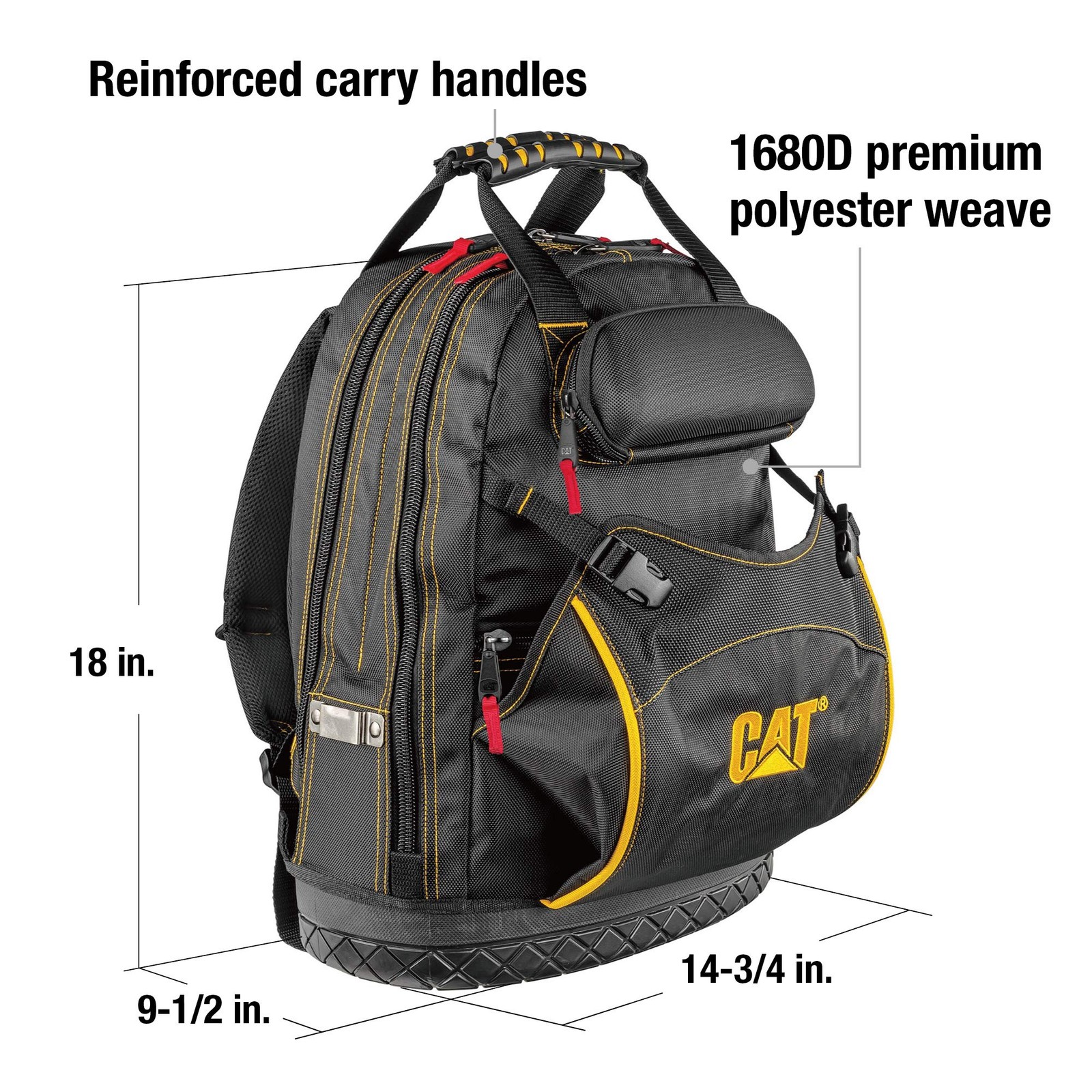 CAT 18-Inch Pro Tool Back Pack, 32 Pockets for Tool Storage and Organization, Pr