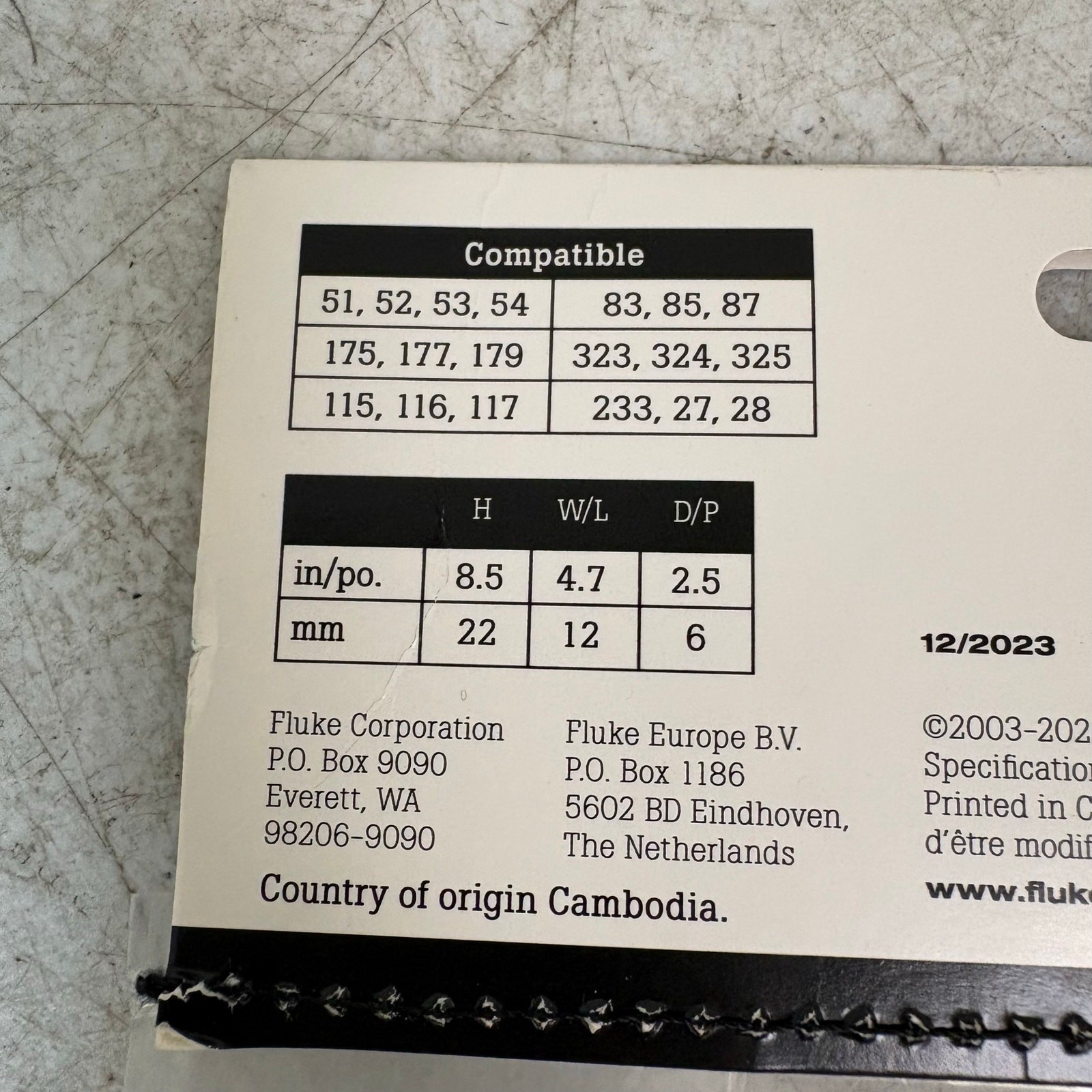 Fluke C25 Large Soft, Case for DMMs 5 inch Width, Inside Pocket 8.5″x4.7″x2.5″