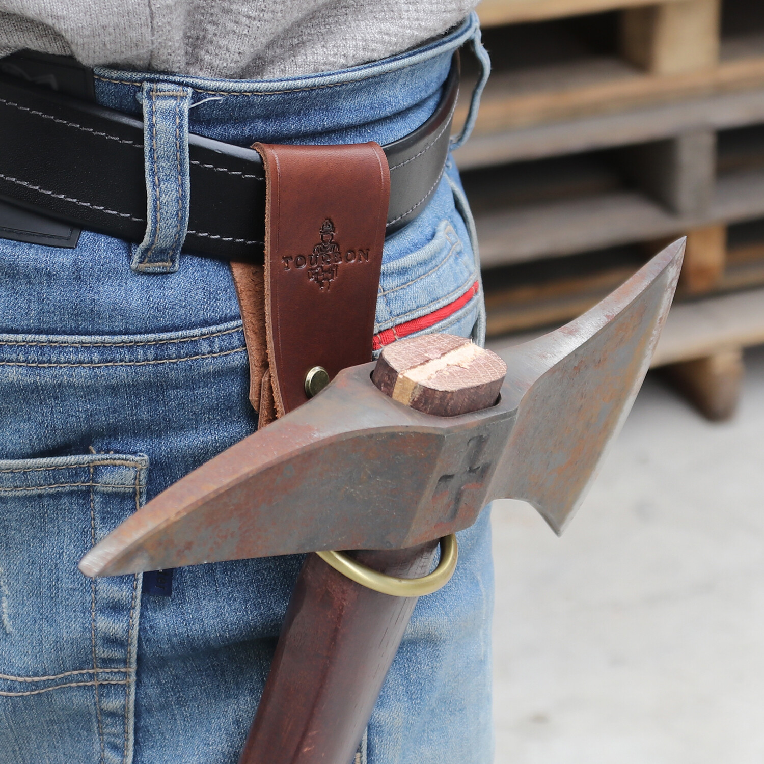 Leather Hammer/Wrench/ Axe Holster Trowel Tools Carry Holder Belt Loop