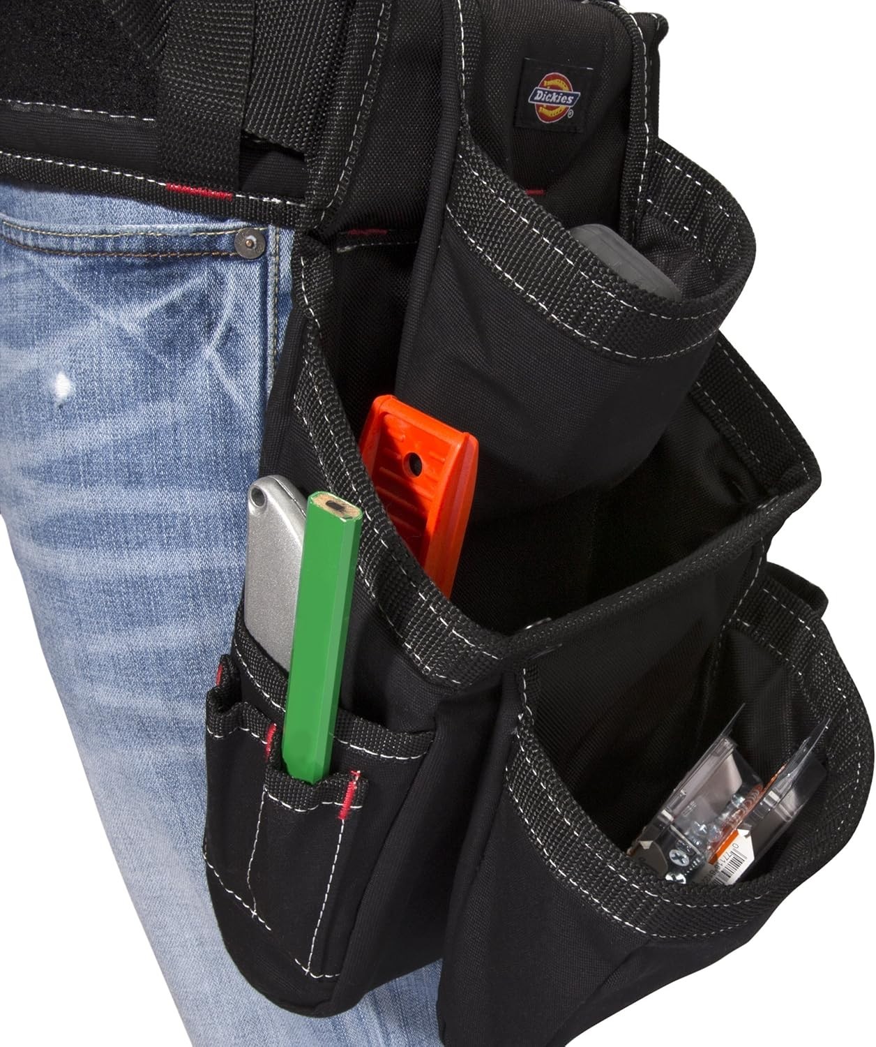 4-Piece Carpenter’s Work Rig, Padded Tool Belt Suspenders, Cooling Mesh, Leat…