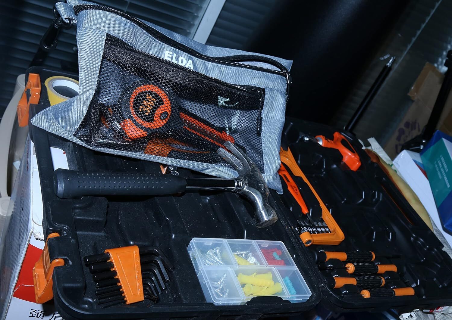 ELDA Tool Bag w/Zipper Organize&Storage for Men Heavy Duty Tool Pouch pencil bag