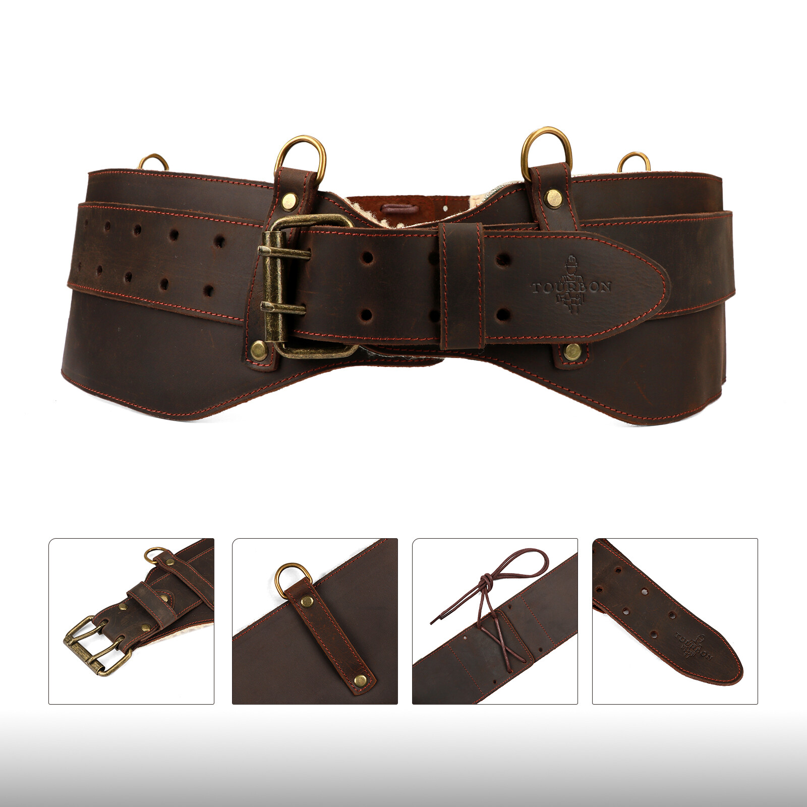 TOURBON Woodcutting Logging Belt Heavy Duty Felling Tools Carrier Soft Padded US