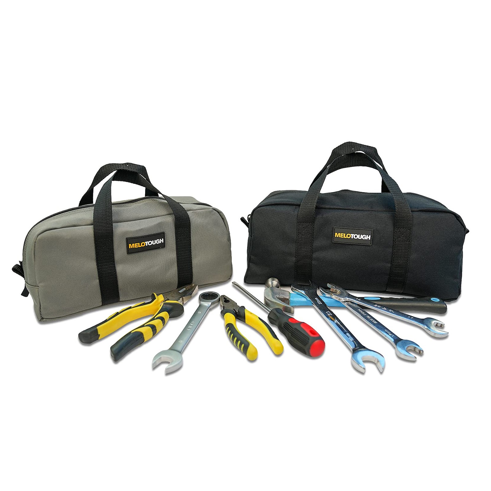 2 PCS Utility Tool Tote Bag Combo Kit Medium Organizer 14 Inch Black Grey