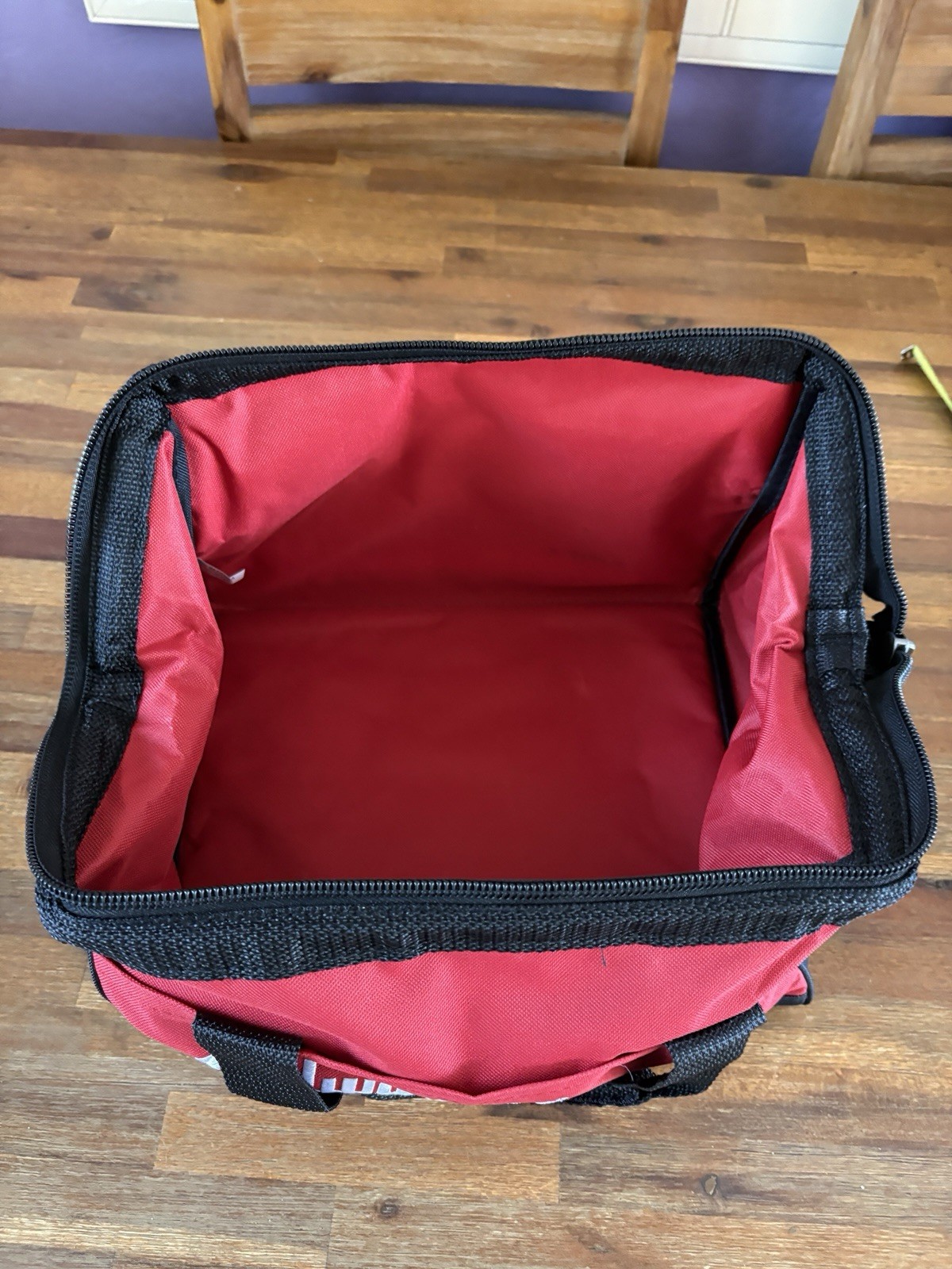 TWO Milwaukee FUEL M12 13″ Heavy Duty Canvas Tool Bag And Carrier Red Black READ