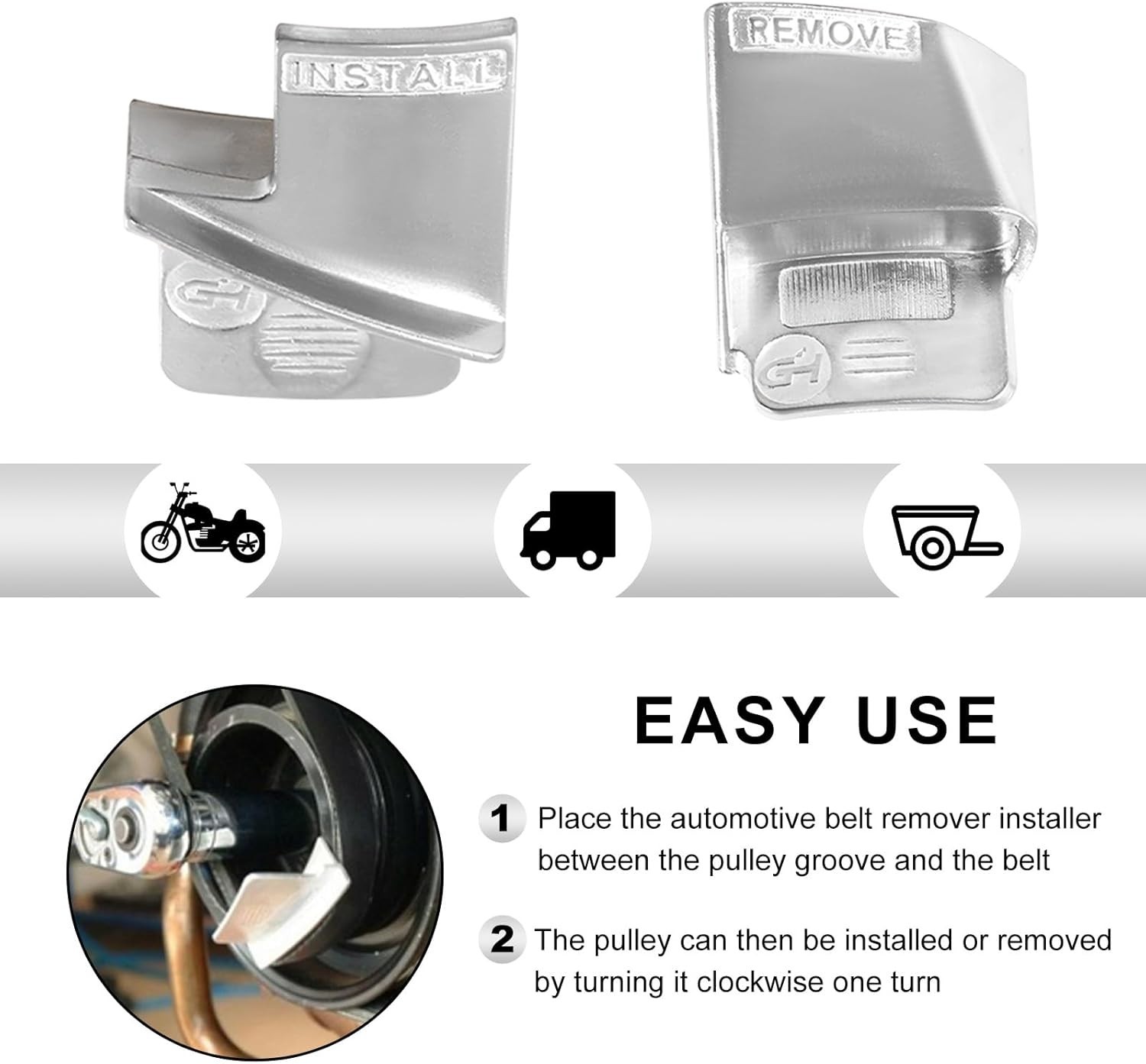 Universal Fit 2 PCS Metal Serpentine Belt Tools for Easy Automotive Repairs