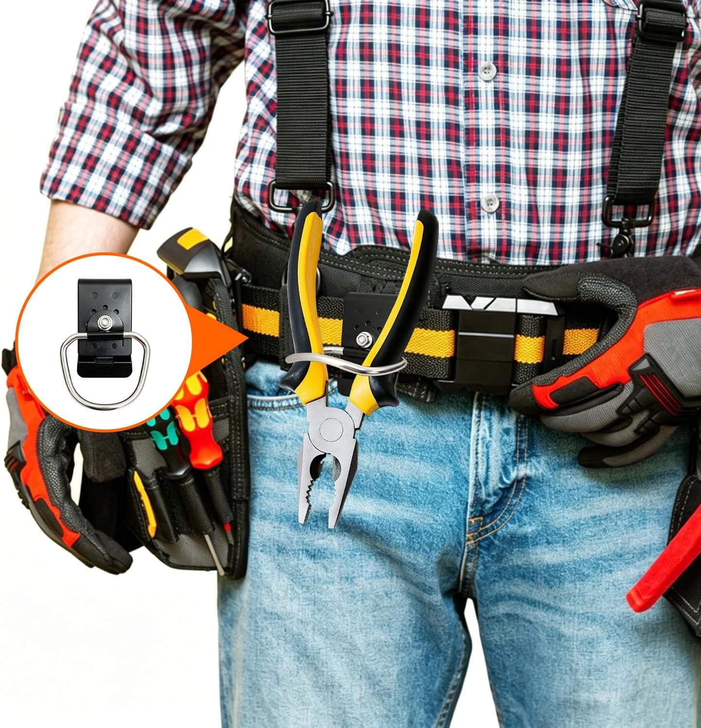 2PCS Hammer Holder Loop Tool Belt Holster Holds Hammers Rock Heammer Hatchet,