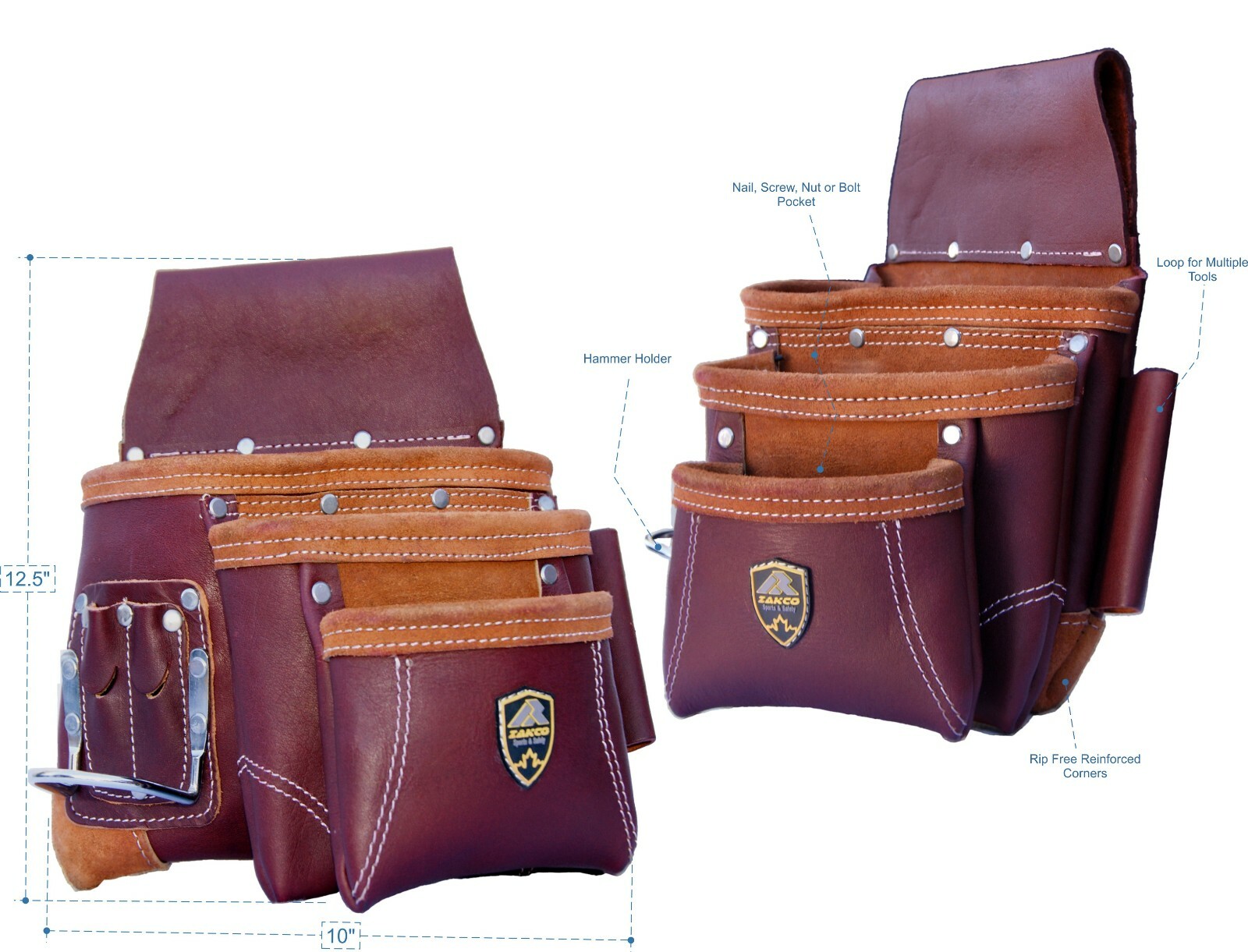 PRO-21 100% GRAIN LEATHER TOOL BELT, TOOL POUCHES, TOOL RIG FOR CONSTRUCTIONS