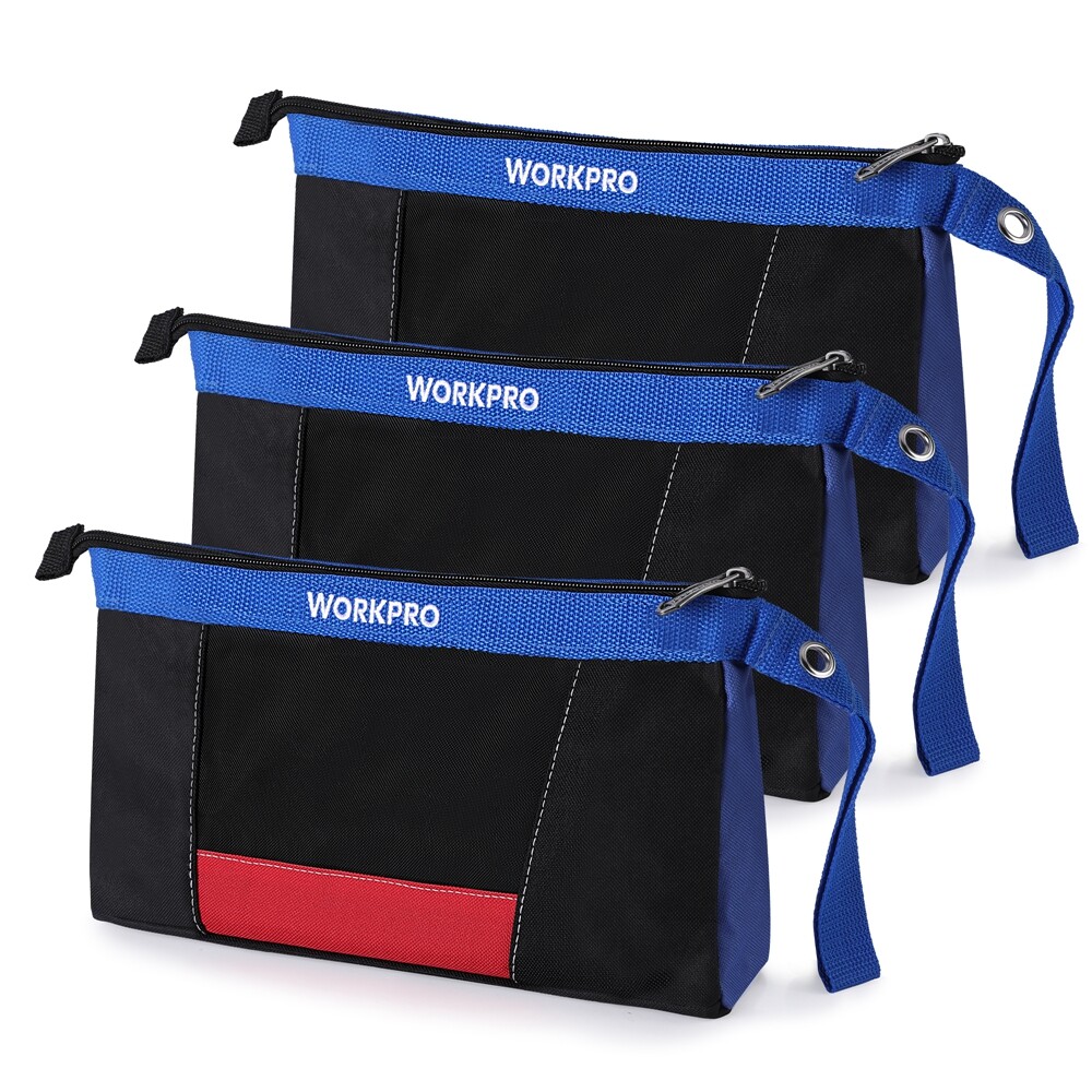 WORKPRO 12″ Tool Pouches with Zipper Utility small tool pouch for Tool Organizer