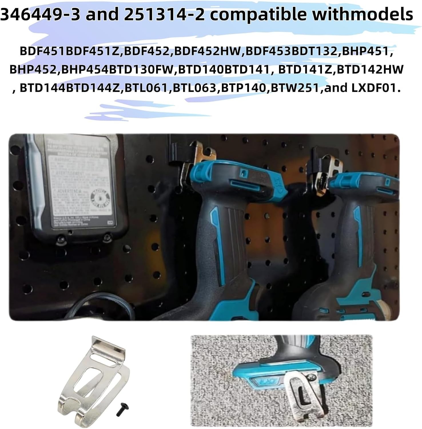 5PK Power Tool Belt Clip Hook for Makita 18V Cordless Drill Holder with Screw