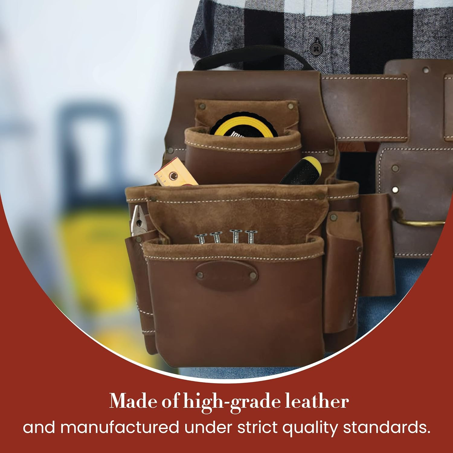 – 4 Piece and 17 Pockets Pro Framer’S Combo, Tool Belt with 2 Tool Pouches and 1
