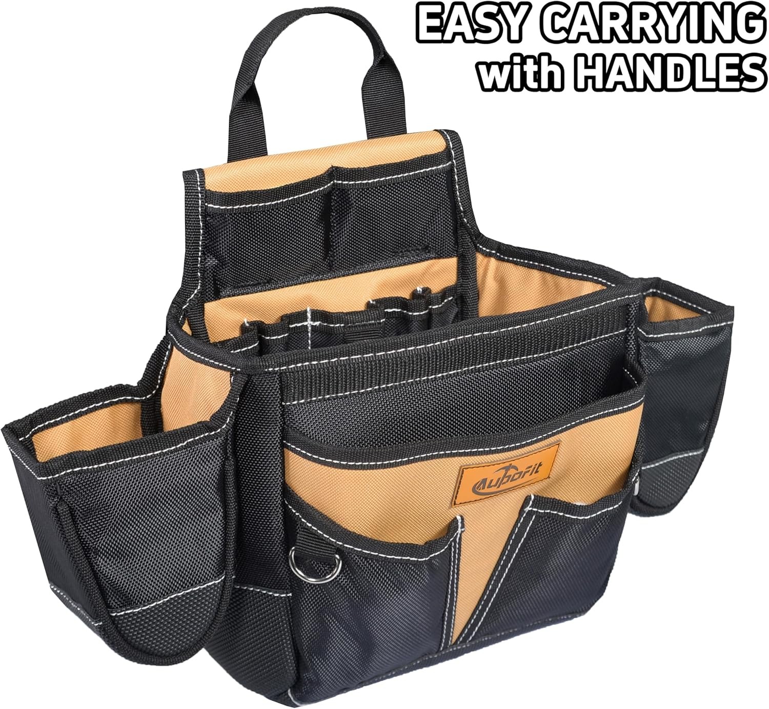Professional Tool Belt with Suspenders 42 Pockets 1680D Durable Fabric, Heavy Du